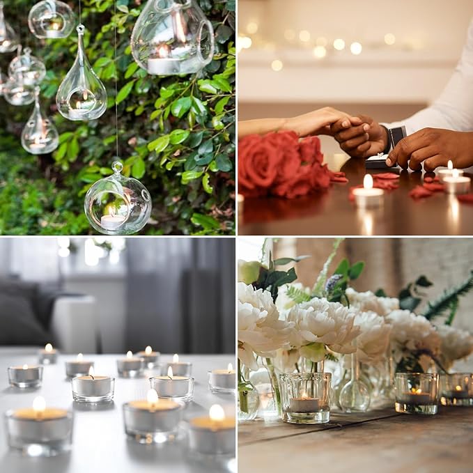 Unscented Tealight Candles, 50 Pack Bulk Tea Lights, 4 Hours Long Burning, Smokeless White Votive Candles for Home Décor, Wedding, Party, Spa, Emergency, Holiday & Everyday Use | Mini Candles Bulk