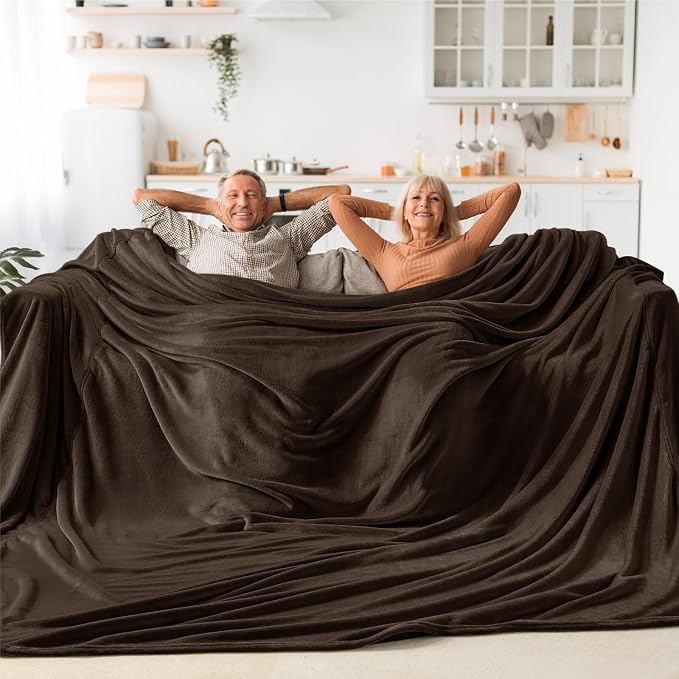 BEDELITE Fleece Blanket Soft Plush Oversized Bed Blanket Brown 120"x120" | Ultra Soft Plush Fleece, Lightweight Warmth, All Season Comfort, Fade Resistant, Machine Washable, Perfect for Sharing