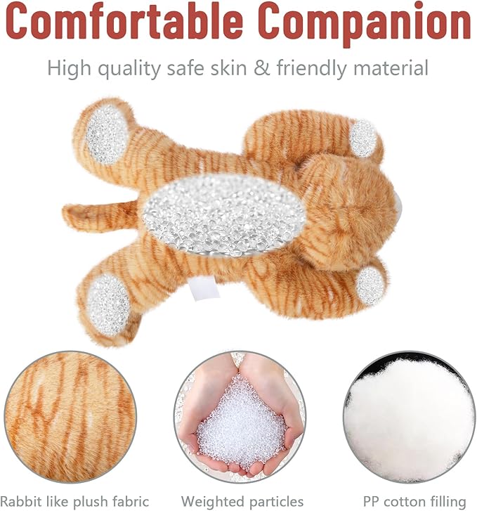 Niuniu Daddy 20" | 3.3 Pound Weighted Cat Stuffed Animals for Adults, Orange Cat Plush Toy for Toddler Teens Kids, Large Orange Kitty Plushy Pillow with Soft Fur for Present Christmas Birthday