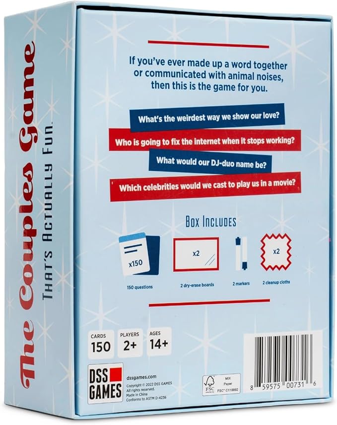 DSS Games The Couples Game That's Actually Fun [Date Night, Idea, Relationship Card Game, Pair Activity, Prime Deal, 2 Players for Adults, Gift for Her, Gift for Him]