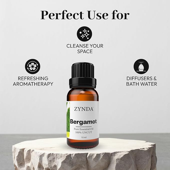 Bergamot Essential Oil – 100% Pure & Natural Aromatherapy Extract | Refreshing Scent for Skin, Hair & Diffuser | Uplifting & Calming Natural Essential Oils | Lab-Tested – 10mL