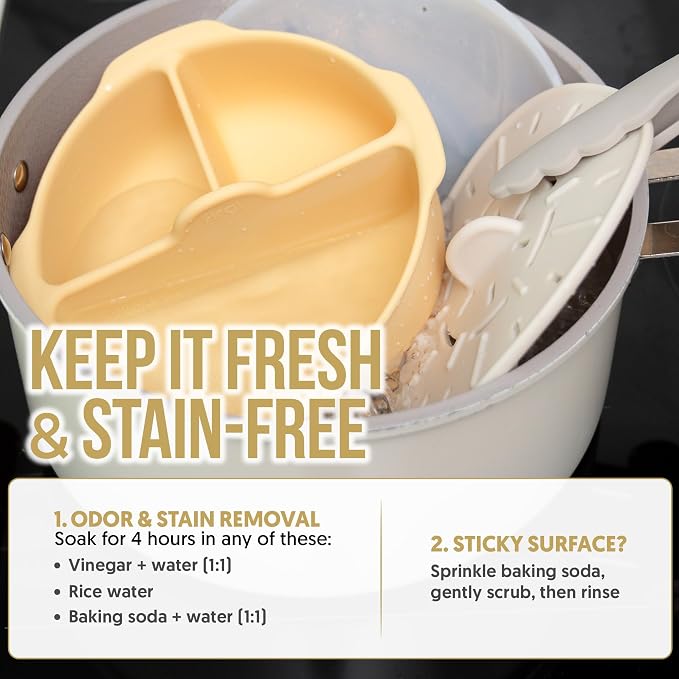 48oz Platinum Silicone 3 Compartmented Microwave Steamer Pot with Handle & Lid - Korean 100% Food-Grade Steamer Bowl, Heat-Resistant Cooker with Steam Holes, Easy Clean, Dishwasher Safe, Ivory