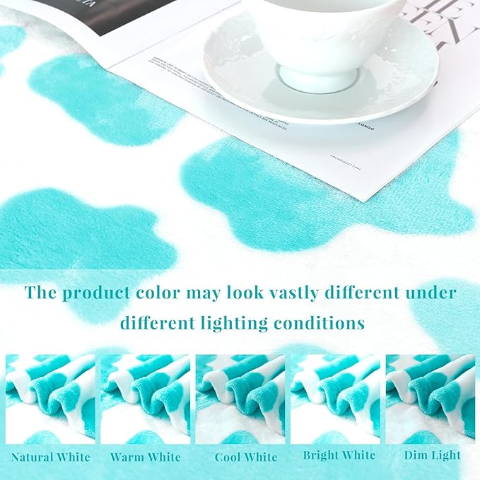 Blue Throw Blanket for Bed - Blue Gifts for Women Birthday - Teal Plush Blanket Throws for Couch Soft Cozy Fleece Bedding Decor for Teen Girls, Camping, and Travel All Season 50" x 60"
