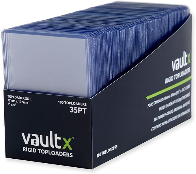 Vault X Toploaders 35pt (100 Pack), 3" x 4" Seamless Clear Rigid Card Holders for Trading Cards TCG