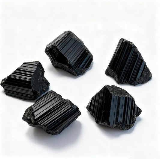 Bulk Raw Crystals - Beginner DIY Healing Crystal Set, 0.6-1.2” Natural Unpolished Gemstones for Terrarium, Meditation, Tarot, Grids, Aroma Stone, 0.45lb (Black Tourmaline-L)