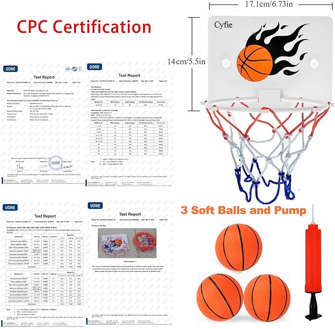 Cyfie Basketball Hoop Toddler, 2 Pack Kids Bathtub Bath Toys for Bathroom Bedroom, Suction Cup Basketball Hoop with 8 Balls for Boys Girls