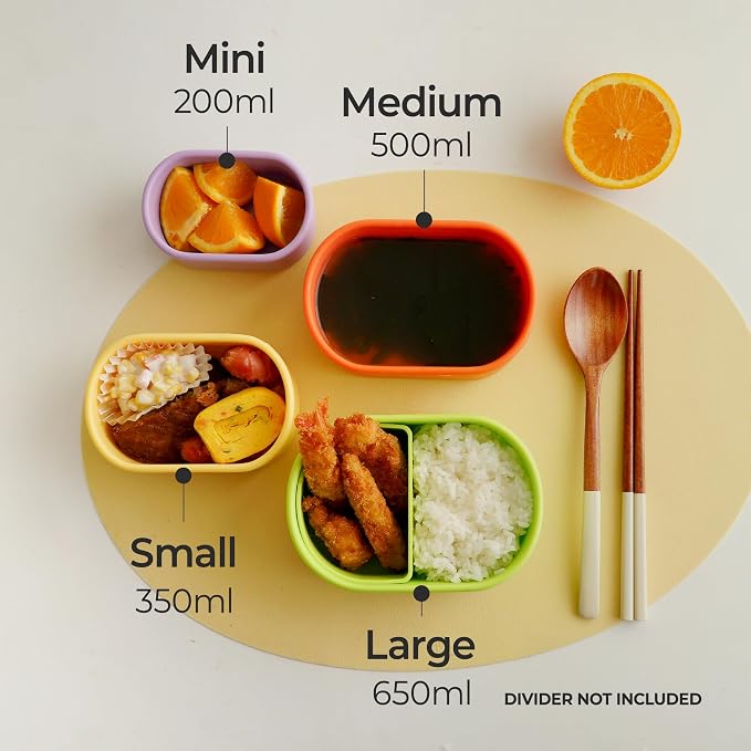 Korean Silicone Food Container, Steam Vent, Mango Yellow, 22 fl oz | Microwave & Freezer Safe, Leakproof, Airtight, Dishwasher Safe, BPA Free