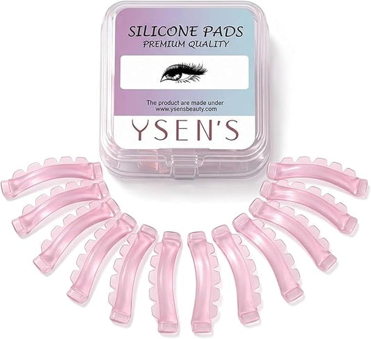 Ysen's Korean Lash Lift Pads Self Adhesive – Reusable Silicone Lash Lift Shields Rods 12 Pcs / 6 Pairs, Professional Lash Lift Pads for Korean Lash Lift Kit Eyelash Perm Tools
