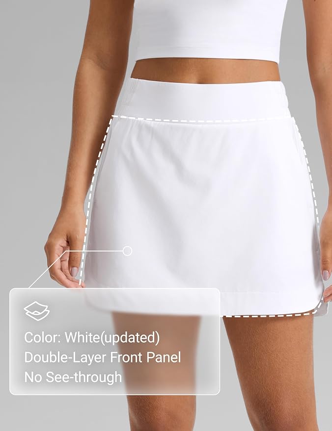 CRZ YOGA High Waisted Dolphin Golf Skirt | Built-in Shorts with Pockets, Quick-dry, Tennis, A Line, Mini, Skort for Women