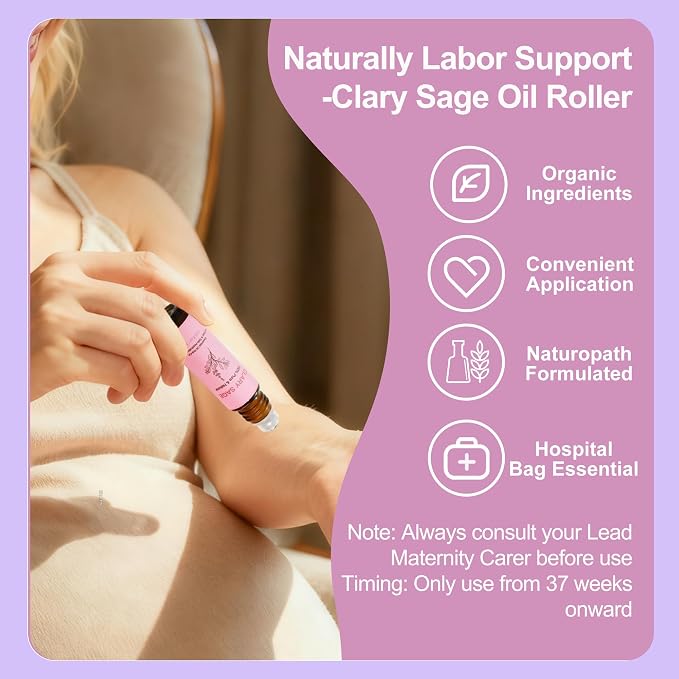6 Pcs Labor & Postpartum Essentials Recovery Kit , Includes Labor Comb,Clary Sage Oil,Peri Bottle,24 Pad Liners, Perineal Soothing Foam,Socks,Hospital Bag Must Haves for New Mom