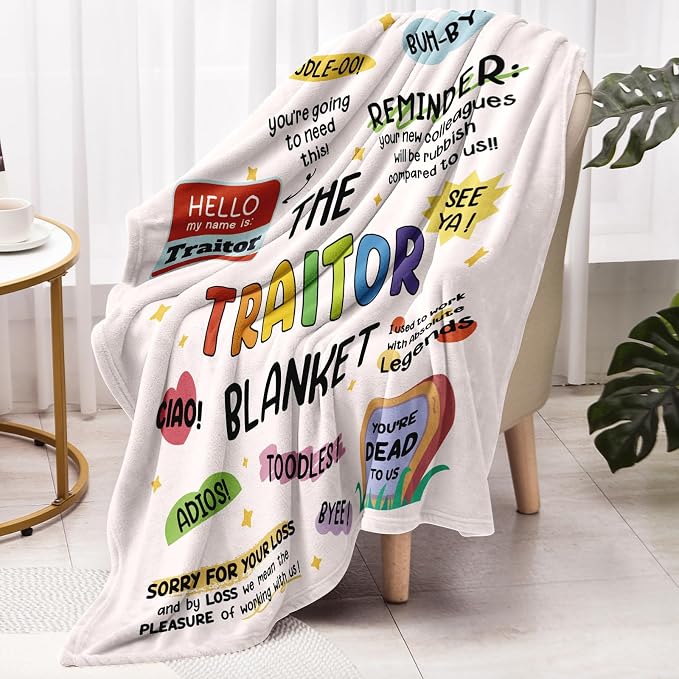 Coworker Leaving Gifts for Women, Farewell Gifts for Coworkers | Goodbye&Going Away Gifts for Coworkers, Leaving Job Gift for Employee Colleague Boss Work Besties - Traitor Blanket 60" X 50"