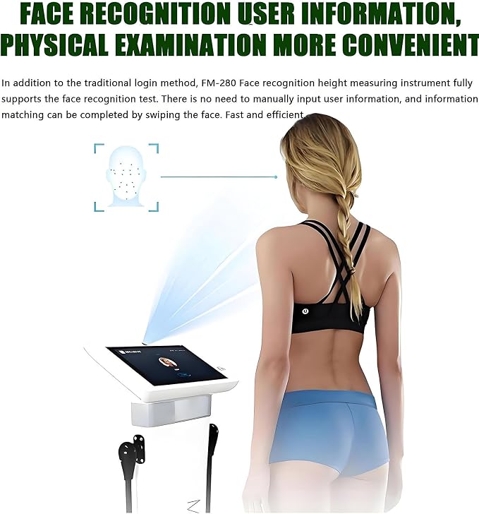 10.1 inch HD Touch Bioimpedance Analysis Machine, Smart Body Composition Health Assessment Body Scanner, Height Body Fat Analyzer, Support Multiple Users