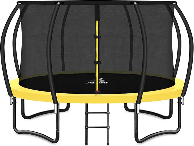 JELENS Trampoline 8FT 10FT 12FT 14FT 15FT 16FT, Recreational Trampolines with Enclosure Net, Outdoor Anti-Rust Trampolines for Kids and Adults, ASTM Approved