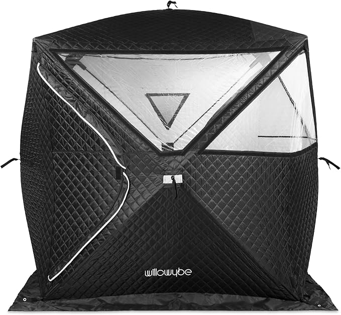 WILLOWYBE Outdoor Sauna Tent Pro - 4-Person, All-Weather, Insulated, Solid, Panoramic View, Easy Setup