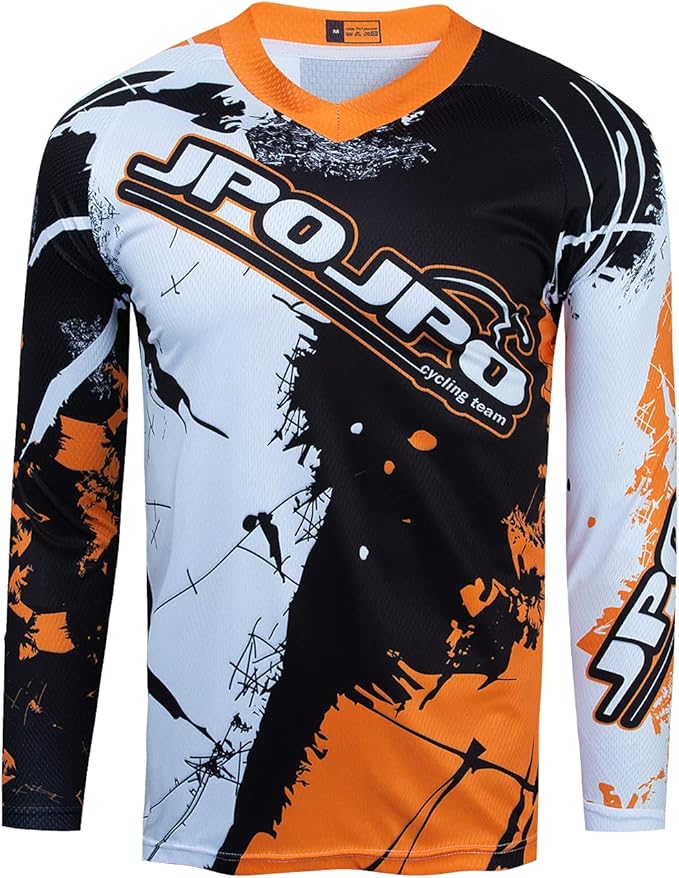 Boy Girl Cycling Jersey Kids Mountain Bike Motocross Long Sleeve Shirt Biking Tops 4-14 Years
