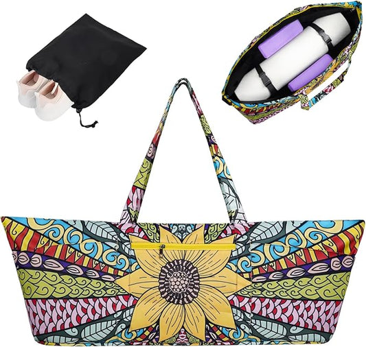 Yoga Mat Bag Yoga Mat Carrier with Shoes Compartment & Wet Pocket Pilates Bag with Zipper Pockets & Yoga Mat Holder Strap Yoga Bags and Carriers Fits All Your Stuff