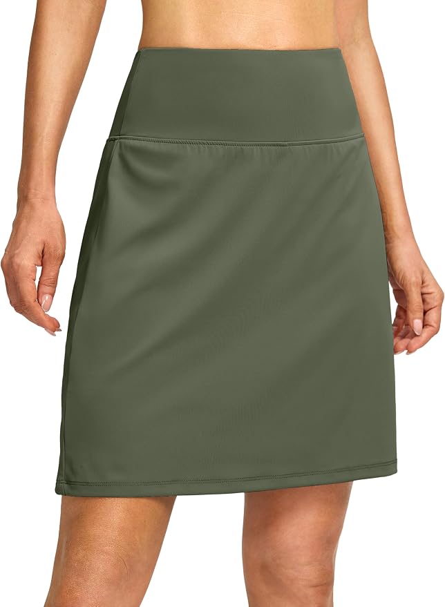 G Gradual 19" Skorts for Woman with Pockets High Waist Golf Skirt | Lightweight, Stretchy, Breathable, Tummy Control, Built-in Shorts, Athletic, Tennis, Pickleball, Casual Summer