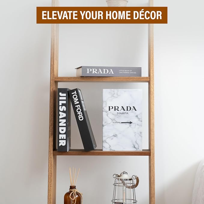4 Pcs Decorative Books | Faux Marble Cardboard Coffee Table Decor | Minimalist Modern Look - Not Real, No Pages Inside - Arrives Flat, Tool-Free 2-Min Setup