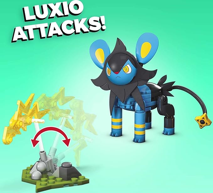 Mega Construx Pokemon Luxio Construction Set with Character Figures, Building Toys for Kids (67 Pieces)