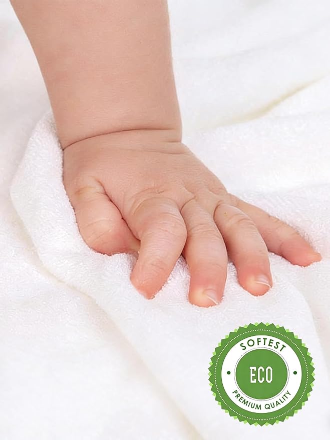 HIPHOP PANDA Baby Washcloths, Rayon Made from Bamboo - 2 Layer Ultra Soft Absorbent Newborn Bath Face Towel - Reusable Baby Wipes for Delicate Skin - Sage and Teal, 6 Pack