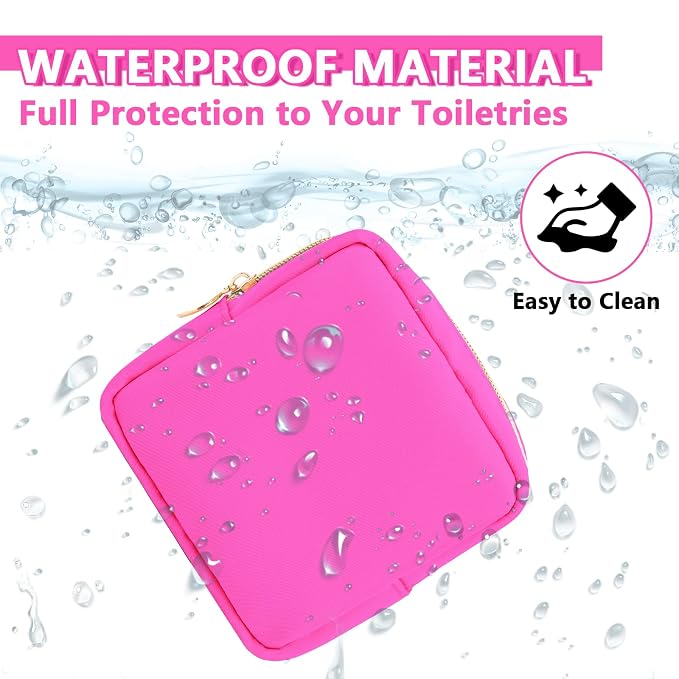 UIXIZQ 6 Pcs Waterproof Mini Makeup Bag Pouch for Purse,Small Cosmetic Travel Bag Pouch Nylon Toiletry Organizers Bag for Women Girls,Cute Mini Zipper Preppy Coin Purse for School Work Camping Travel