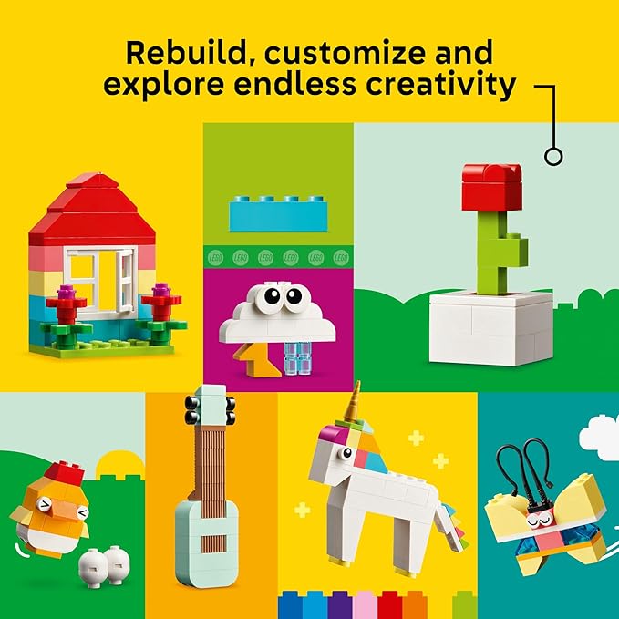 LEGO Classic Vibrant Creative Brick Box Building Blocks - Sensory & Learning Toys for Boys & Girls, Ages 4+ Years - Pretend Play Preschool Toys - Gift for Kids - 11038