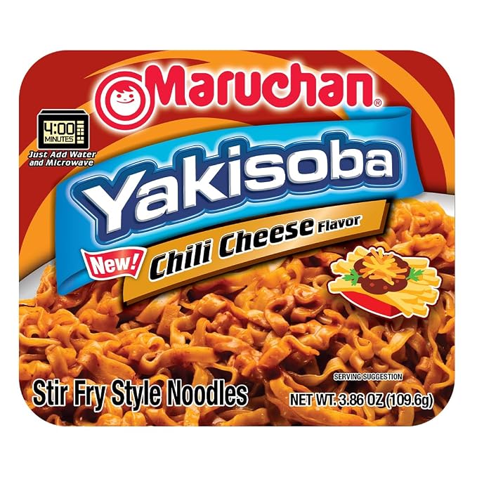 Maruchan Yakisoba Chili Cheese,Japanese Instant Ramen Noodles,3.86 Oz,(Pack of 16)