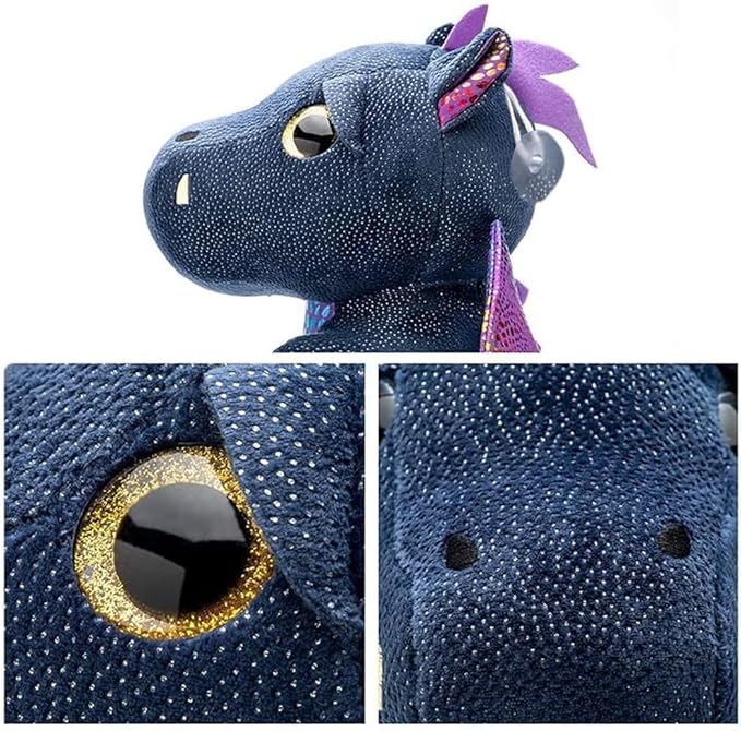 Dragon Stuffed Animals Soft Plush Cute Dragon Doll for Boys Girls 10 in (xiaofeilong heise)