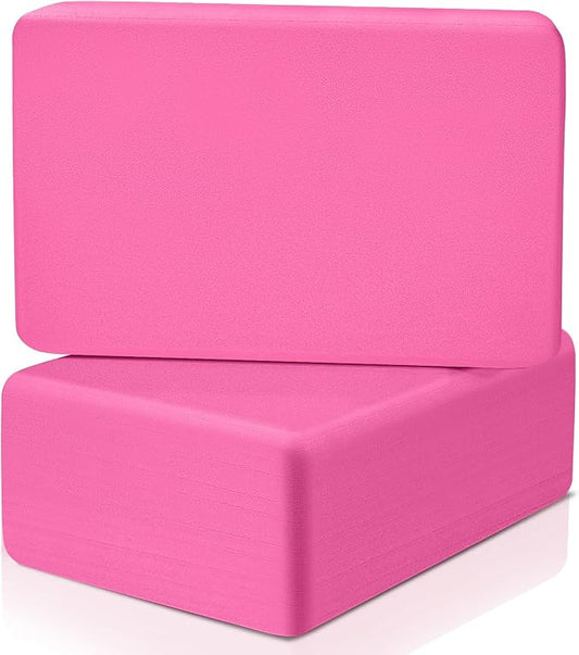 Yoga Blocks 2 Pack 3x6x9IN Foam Block Supportive Latex-Free with Rounded Edges, Non-Slip Exercise Blocks for Pilates, Meditation, Balance, Stretching and Deep Poses