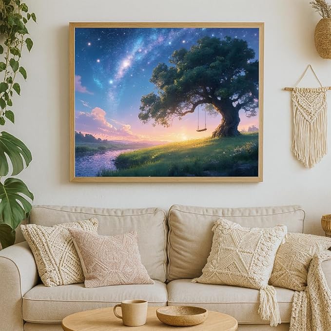 Puzzles for Adults 1000 Pieces - Starry Summer Night Themed Colorful Jigsaw Puzzles, Fun Family Game, Challenging Brain Teaser, 28 x 20 in, Great Gift Idea & Home Decor (Starlit Summer)