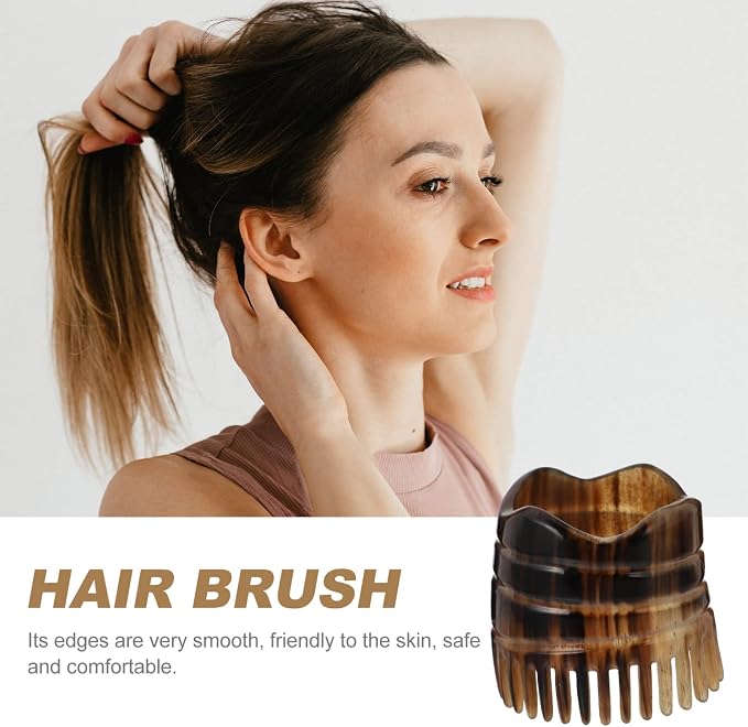 Dandruff Comb Scalp Massager Tool, Natural Bull Horn Scalp Massage Comb Hair Growth, Head Massager Stimulator Exfoliator Shampoo Brush for Women Hair Care（Random Styles）