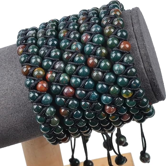 MASSIVE BEADS Double Layer Natural Chakra Healing Power Crystals Macrame Bracelet Yoga Stone Beads Gemstone Meditation Relax Anxiety Bangle for Unisex Women Men
