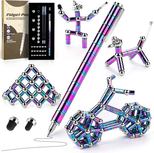Juboury Magnetic Fidget Pen, Decompression Magnetic Toy Pen, Stress Relieving Gift for Adults Kids Teens, Novelty Toy for 10 11 12 13 14 Year Old Boys
