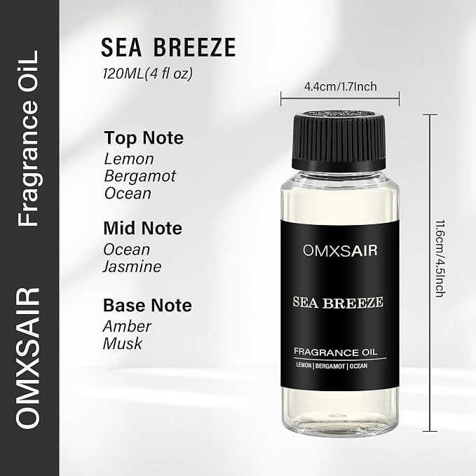Hotel Diffuser Oil Inspired by The Ritz Carlton Hotel Scent 120ml/4.1 Fl oz -Essential Oil Diffuser Refill-Lemon Bergamot Ocean Breeze-Long Lasting HVAC Diffuser Oil for Home & Spa Use