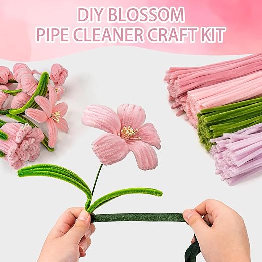 922 Pcs Pipe Cleaners Craft for Flowers, 5 Assorted Colors Pipe Cleaners Bulk for Arts and Crafts Supplies, Pastel Chenille Stems for DIY Art Making Kits, Bulk Fuzzy Gardening Tape Ribbon
