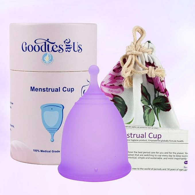 Angel's Peel Lounge Menstrual Cup for Women - 100% Medical-Grade Leak-Free Soft & Flexible Silicone Cup - 12 Hour Leak Protection Eco-Friendly & Reusable Period Cups for Women - Purple - Small