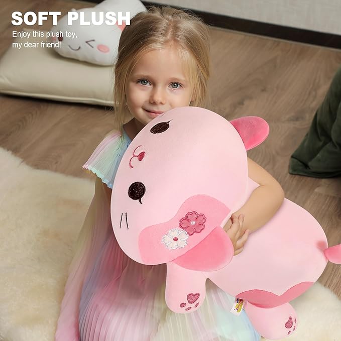 Onsoyours Original Sakura Cat Plushies Cute 20 inch Plush Toy Kitten Stuffed Animal Soft Pillow Kawaii Kitty Plushie Gift for Kids & Adults (Sakura Cat, 20")