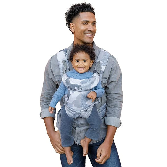 Infantino Flip 4-in-1 Convertible Baby Carrier, Adjustable, Ergonomic Babywearing, Registry Essential, Baby Carrier for Newborn to Toddler, Camo
