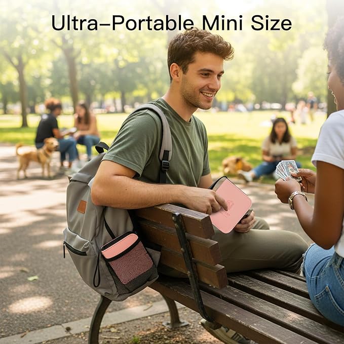 Trading Card Binder,Trading Card Binder, Mini 1-Pocket Trading Card Binder with 20 Pages, Portable Card Album Holds 40 Cards for TCG, MTG, Sports Cards & Game Cards etc(Pink)