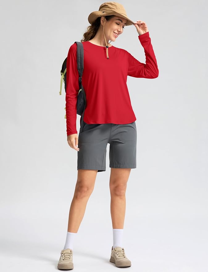 Women's Sun Shirts UPF 50+ Long Sleeve UV Protection Shirt Lightweight Quick Dry Workout Hiking Tops for Women