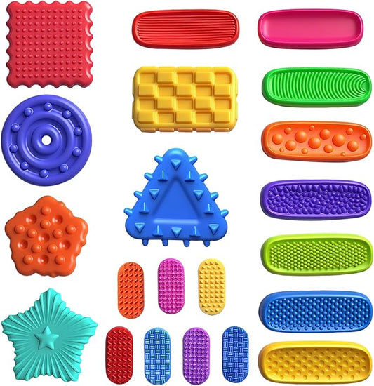 22 Pack Fidget Toys Adult Sensory Stone for Gift | Textured Soft Worry Stone for Autism Men Calming | Fidget Stress Toys for Students Anxiety Relief | Quiet Small prizes Fidget Toys