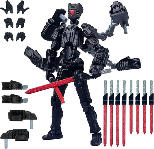 Assembly Completed T13 Action Figure，T13 mision 13 figuras originales 3D Printed Toys Nova 13 Action Figures Desktop Decorations for Game Lovers Toy (Black, 8 Inch)
