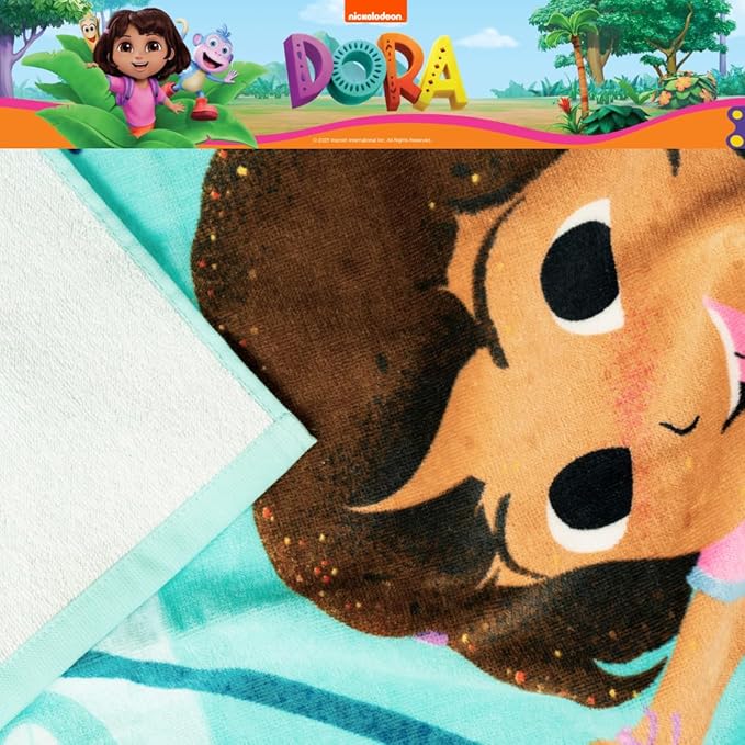 Dora The Explorer Kids Super Soft Cotton Bath/Pool/Beach Towel, 58 in x 28 in, (Offically Licensed Product) by Franco