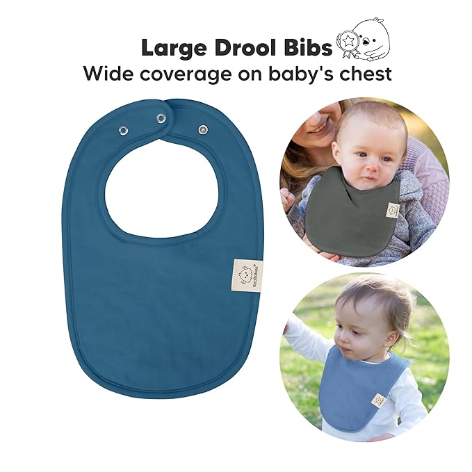 KeaBabies 8-Pack Organic Baby Bibs for Drooling and Teething - Soft Cotton Bibs for Baby Girl, Boy, Extra Absorbent, Easy to Clean & Put On for Toddler, Newborn, Infant 0-24 Months (Cruise)