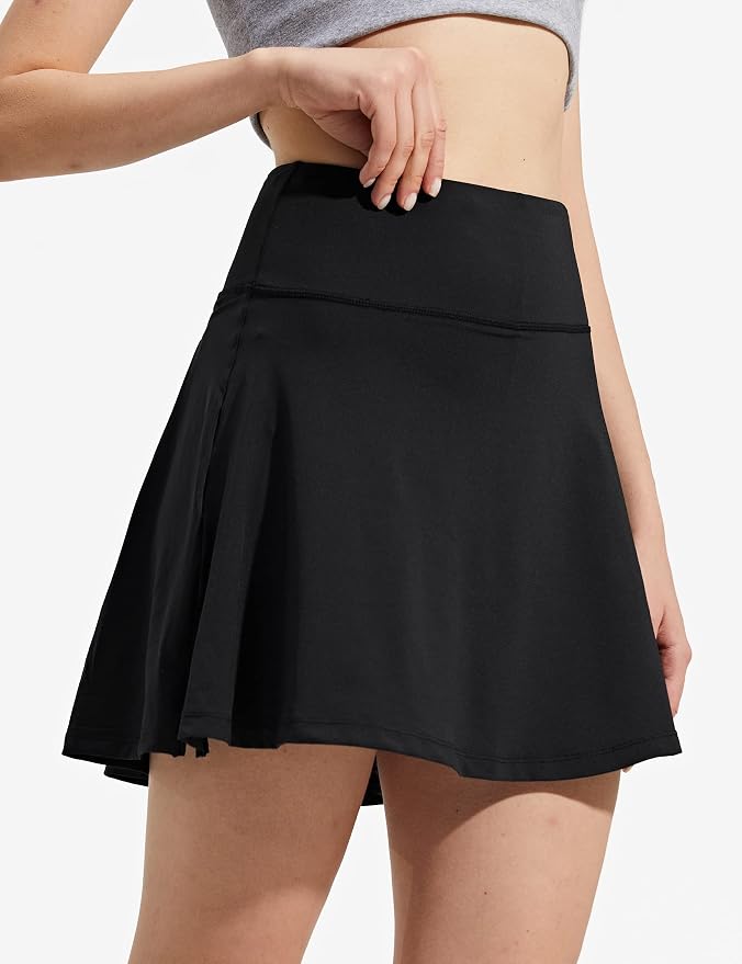 ZUTY 18" High Waisted Tennis Skirt for Women Skorts Skirts with Pockets Casual Modest Long Golf Athletic Running