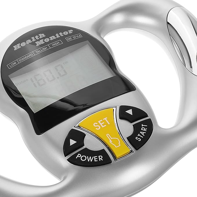 Handheld Body Fat Tester and Digital Bmi Scanner with Calorie Measurement for Fitness Health Assessment, Portable Body Composition Monitor for Accurate Fat Analysis and Weight