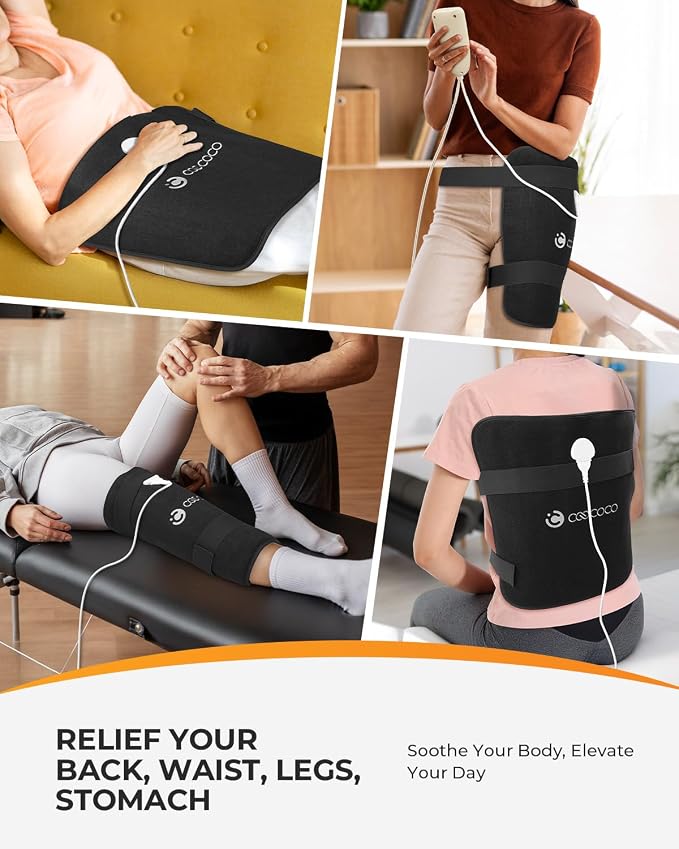 Hip Heating Pad Large, CooCoCo FSA Eligible Heating Pad for Hip Pain, HSA Approved Heated Hip Brace for Sciatica Pain Relief, Hot Physical Therapy for Back/Thigh/Buttock Electric Heat Pad
