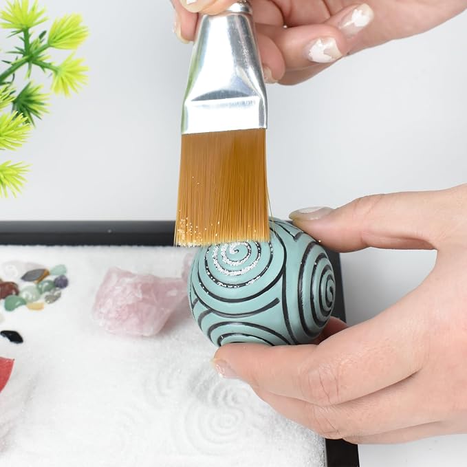 Artcome Japanese Zen Sand Garden for Desk - Home, Office Desk Accessories - Crafted Meditation Therapy Rectangle Tray - Mindful Relaxation Tool for Stress Relief