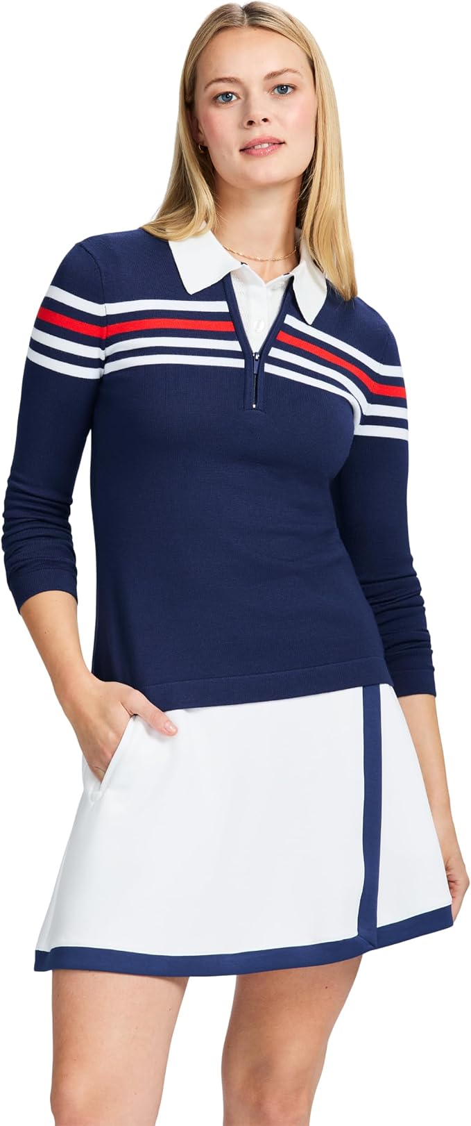 Izod Women's 1/4 Zip Pullover Performance Stretch Long Sleeve Golf Running