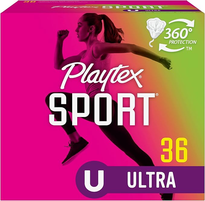 Playtex Sport Tampons, Ultra Absorbency, 36ct & Carefree Panty Liners, Regular, Unscented, 54ct